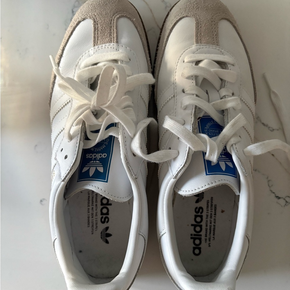 Adidas Samba Women White and Beige Sneakers